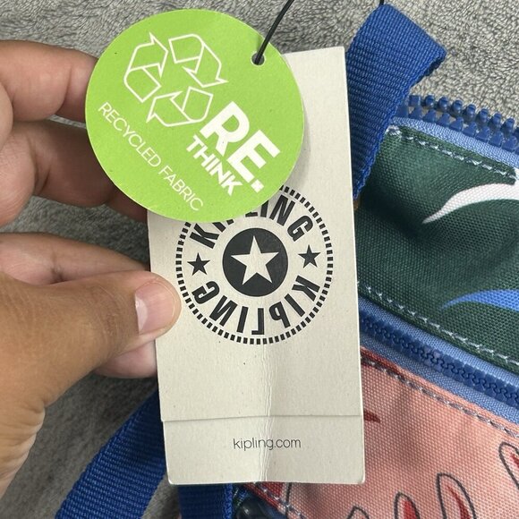 Kipling Women's Keiko Travel Shoulder Crossbody Bag Blue Botanical Abstract - Picture 10 of 15